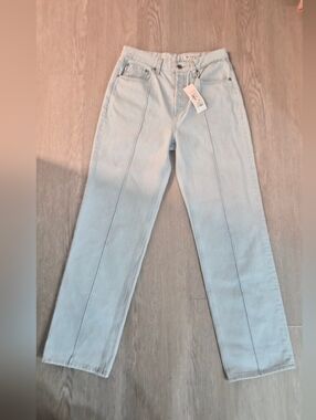 AG Jeans Adriano Goldschmied Light Blue Straight-Leg Jeans - Size 27